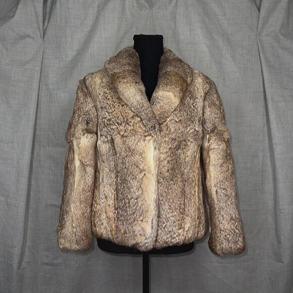 Vintage Rabbit Fur Womens Coat - Size M - Picture 1 of 8